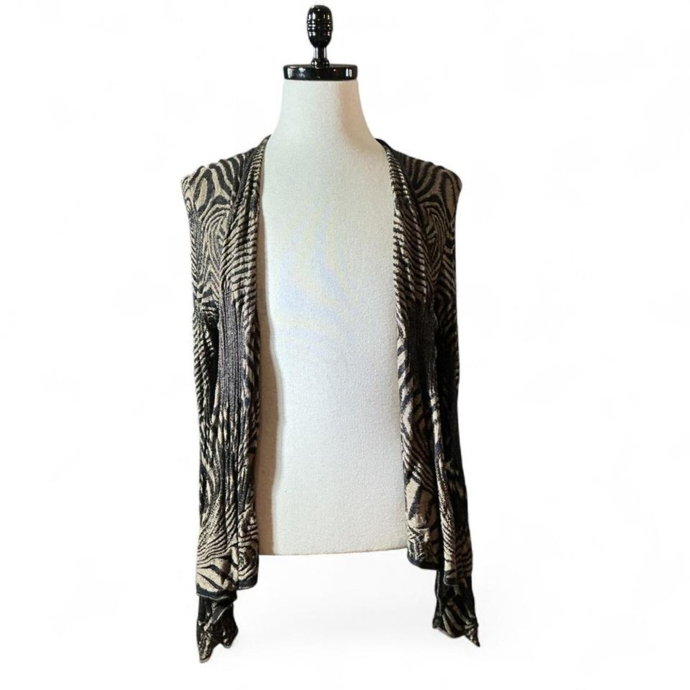 ZOZO Zebra Print Open Front Cardigan Sweater Lightweight Womens L Grunge